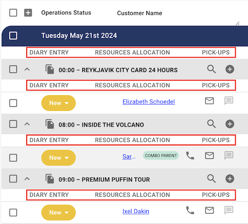 Diary Entry, resource allocation, pick up list