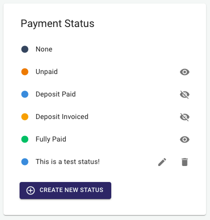 Default payment statuses